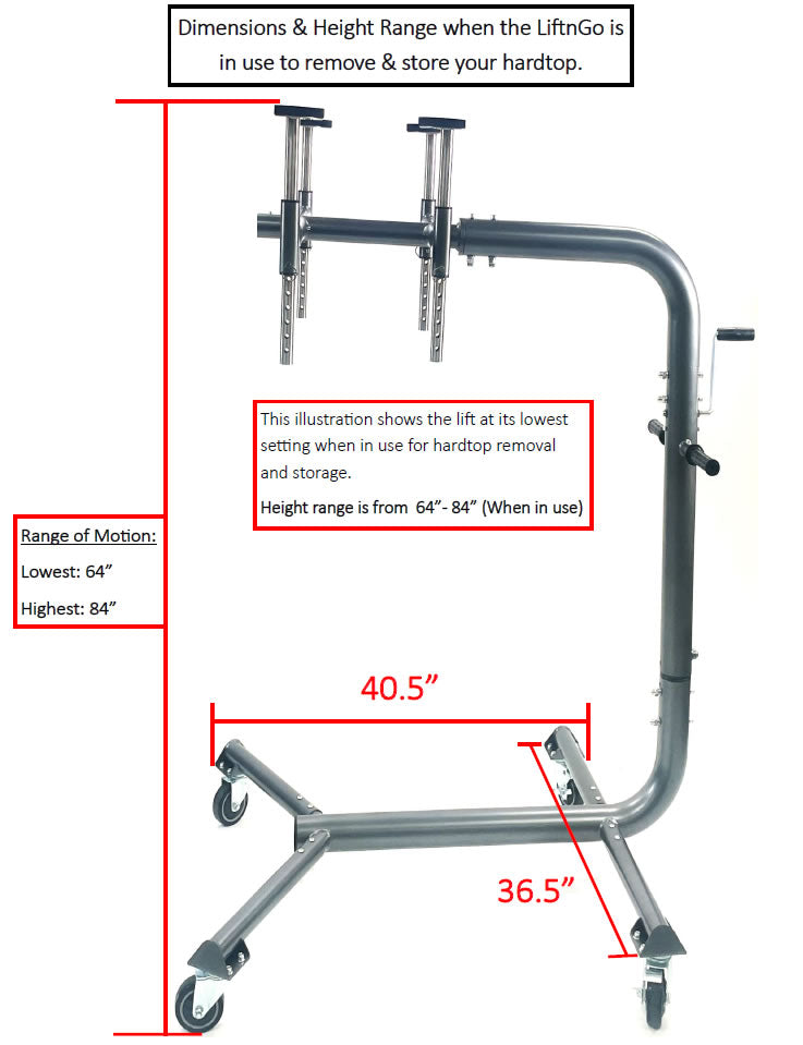 LIFTnGO® for JEEP® WRANGLER & FORD® BRONCO Hard Top Removal Storage Tool/Hoist/Lift